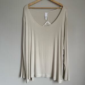 Marla Wynne Top Size 3X Ivory Cream Tunic Capsule Minimalist Lagenlook Basic